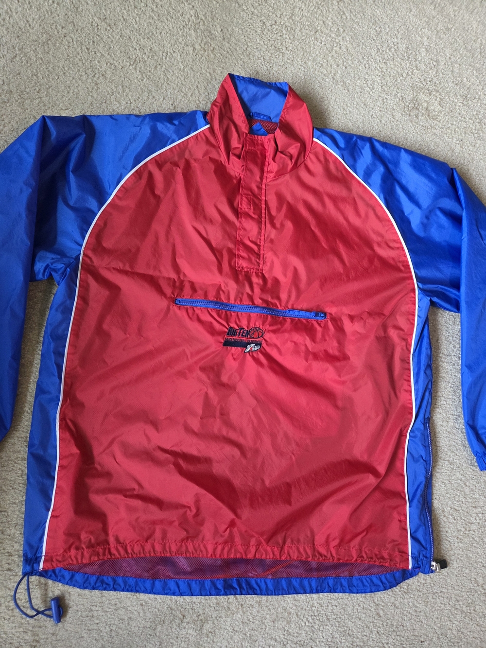 Vintage Big Ten Men's Basketball Tournament Quarter Zip Windbreaker Size XXL